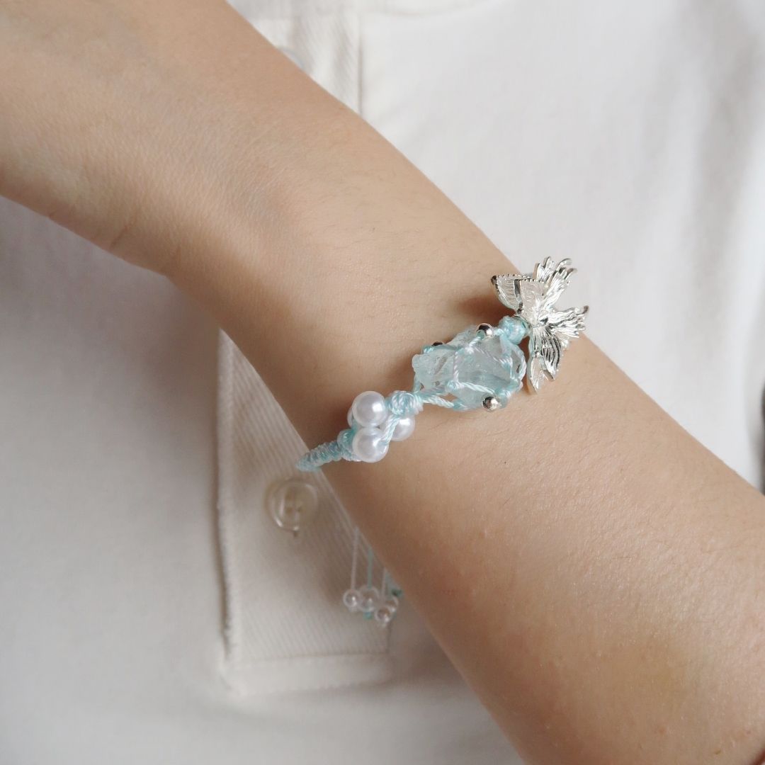 Blue Crystal - Braided Bracelet