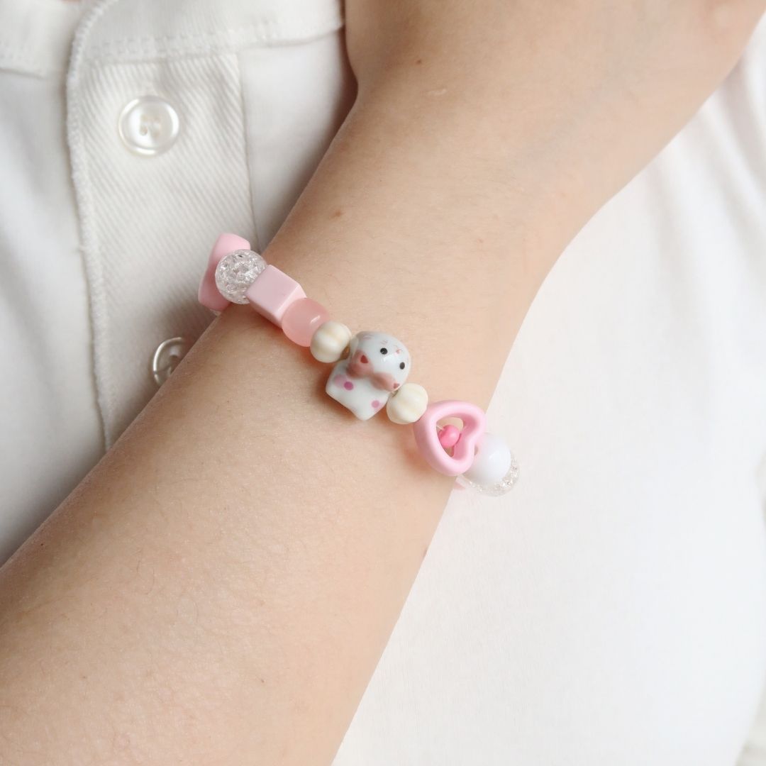 Pink Kitty - Handmade Bracelet