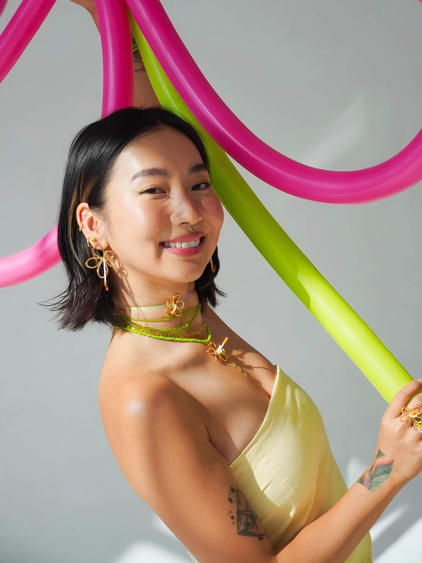 Blossom Beaded Necklace - Work Piece