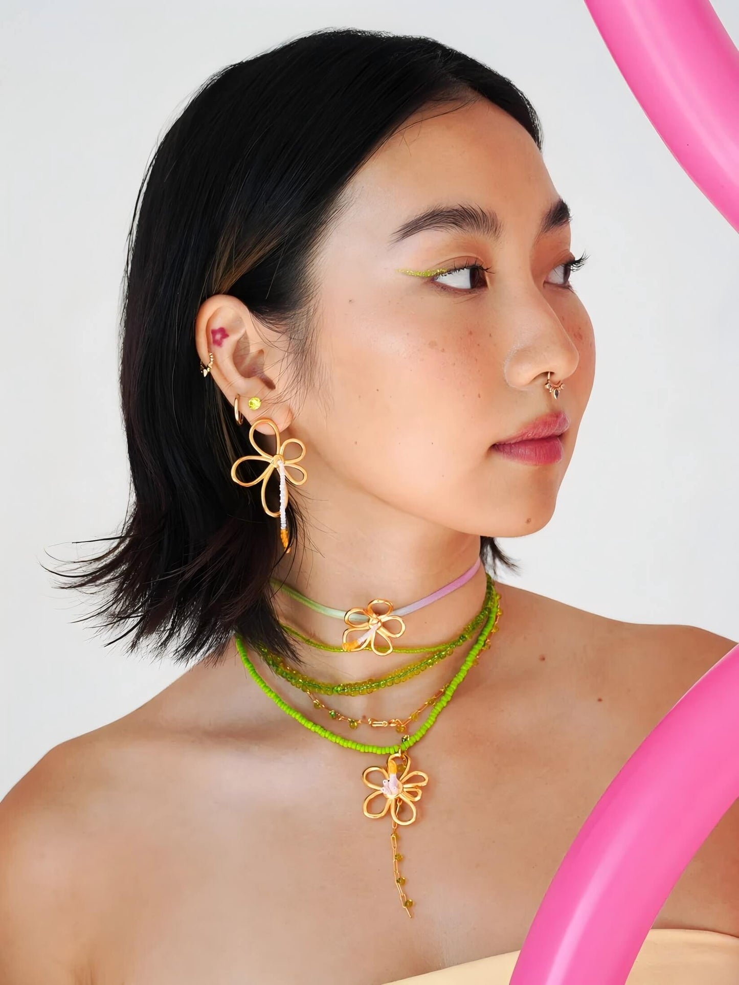 Blossom Beaded Necklace - Work Piece