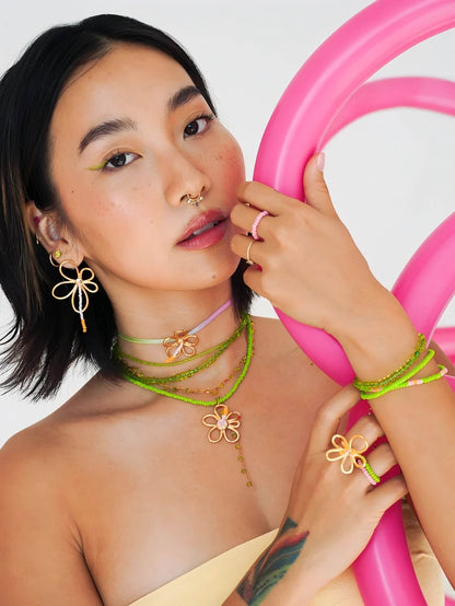 Blossom Beaded Necklace - Work Piece