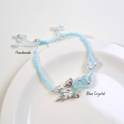 Blue Crystal - Braided Bracelet