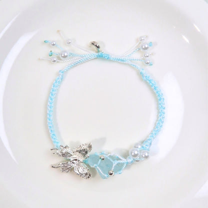 Blue Crystal - Braided Bracelet