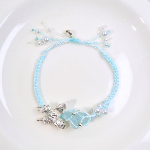 Blue Crystal - Braided Bracelet