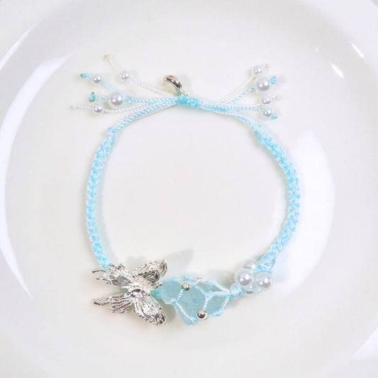 Blue Crystal - Braided Bracelet