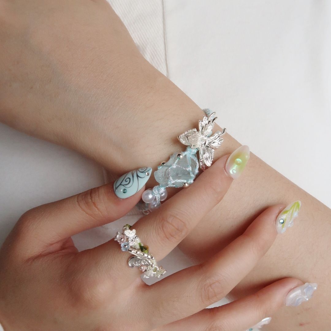 Blue Crystal - Braided Bracelet