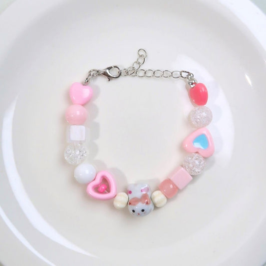 Pink Kitty - Handmade Bracelet