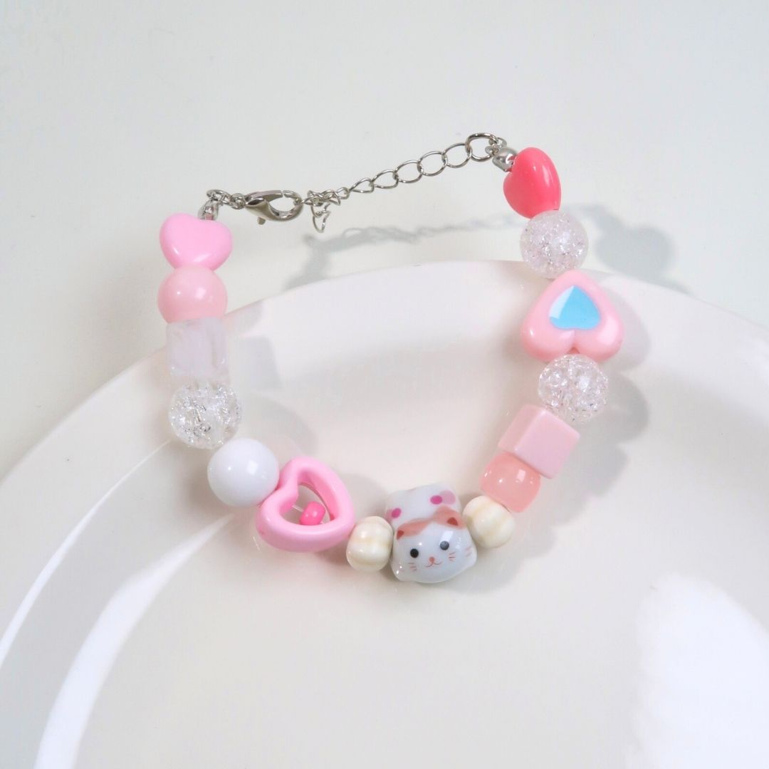 Pink Kitty - Handmade Bracelet