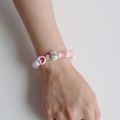 Pink Kitty - Handmade Bracelet